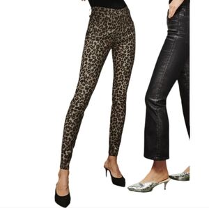 Veronica Beard Edgy Chaotic Neutral Leopard Print Mid-rise Skinny Jeans